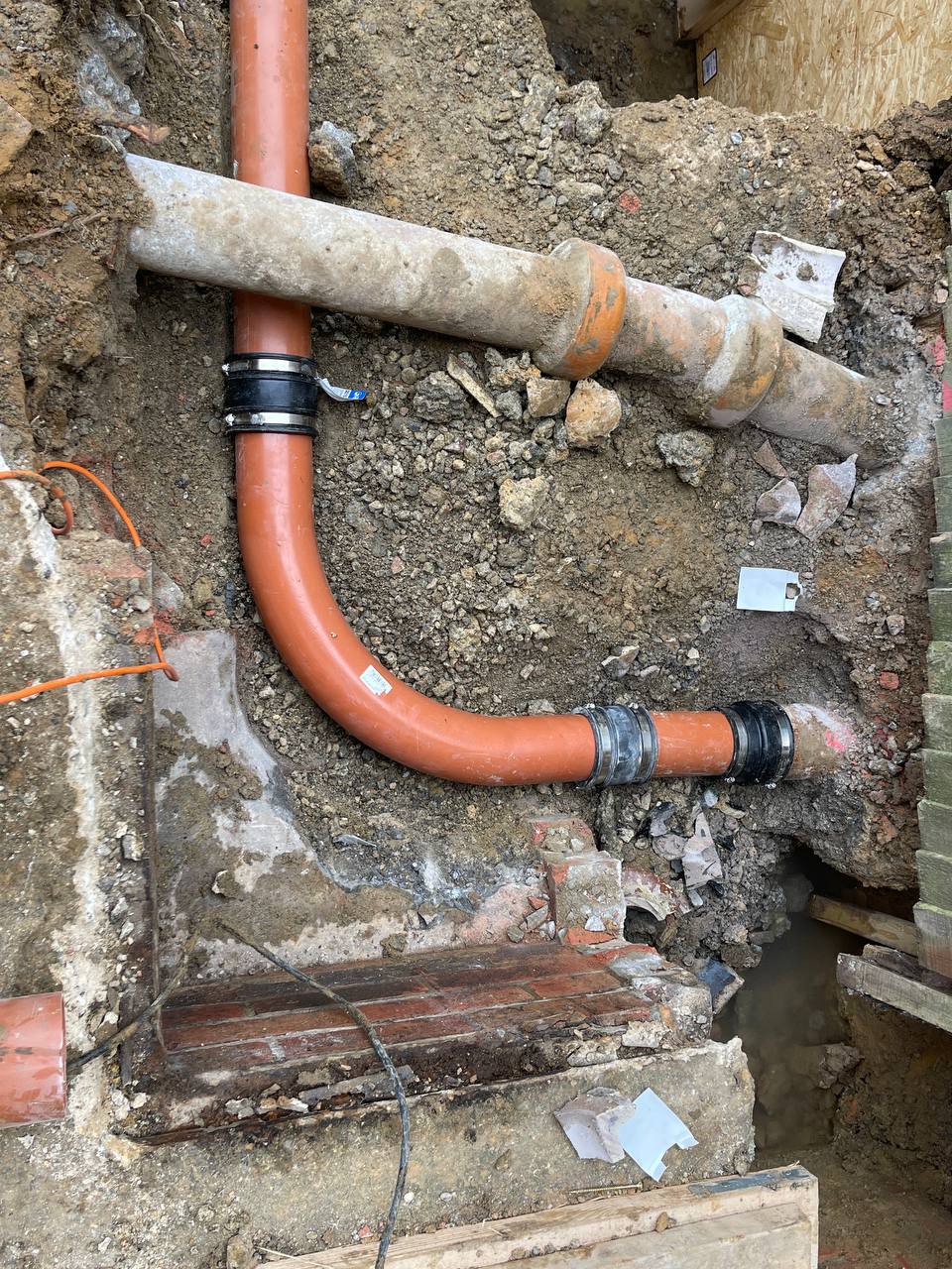 Copper pipework and drainage plumbing project in North London