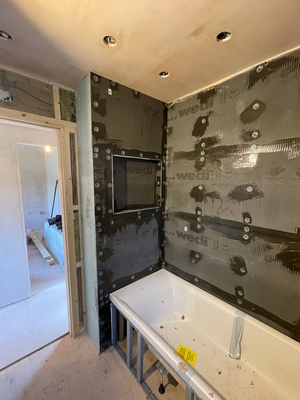Wet room installation and tanking project in North London