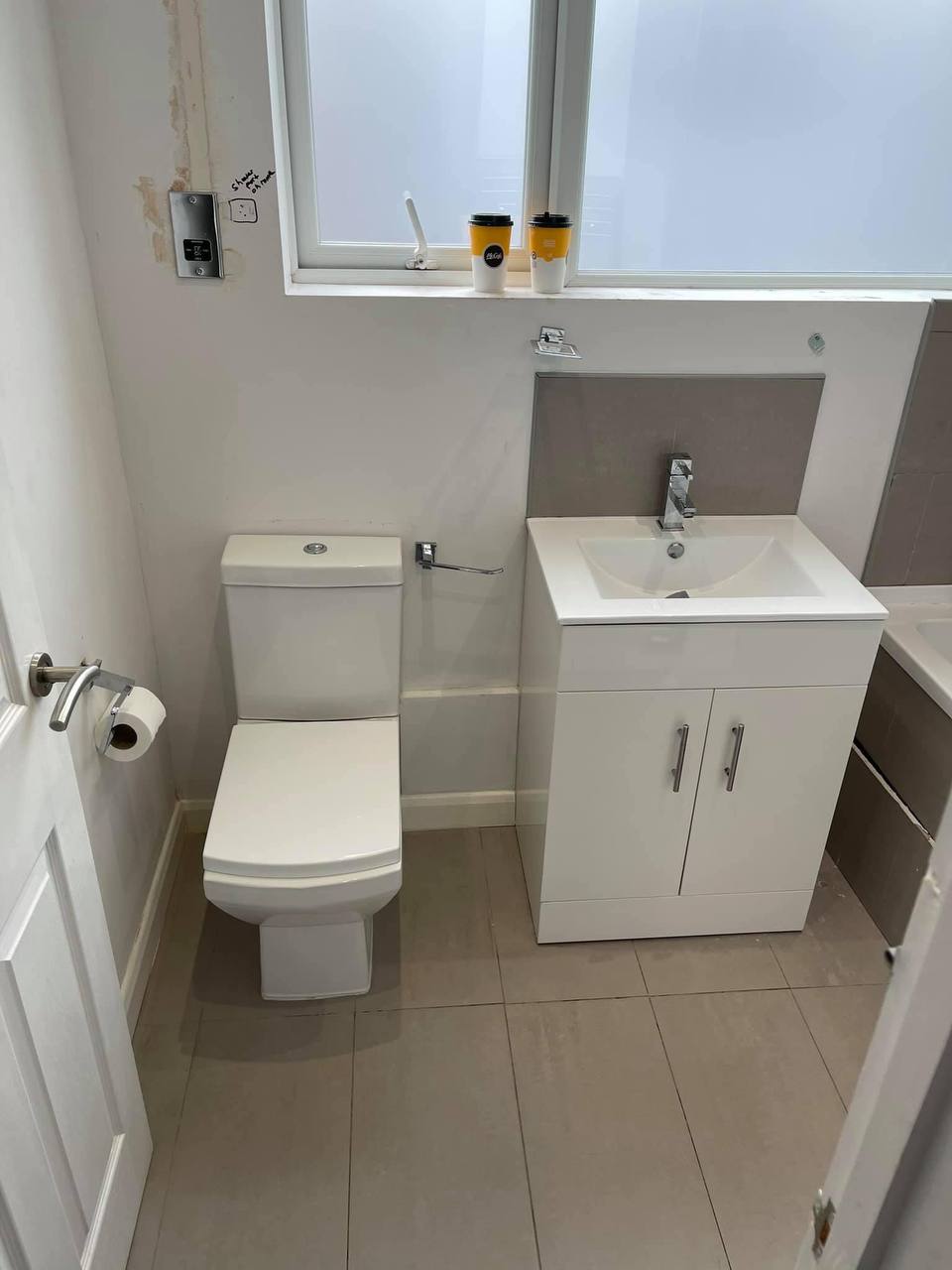 Cloakroom and toilet installation project in North London