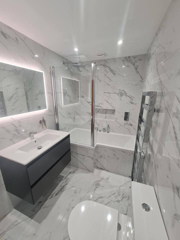 Bathroom tiling and flooring project in North London