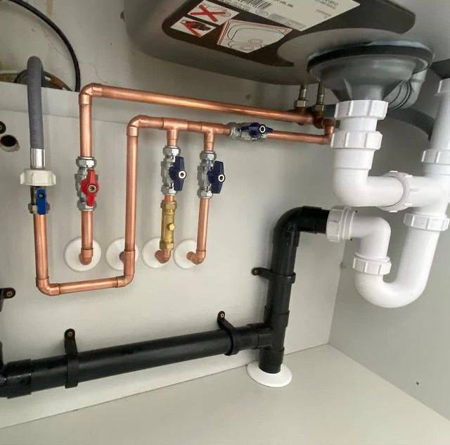 Copper pipework and drainage plumbing project in North London