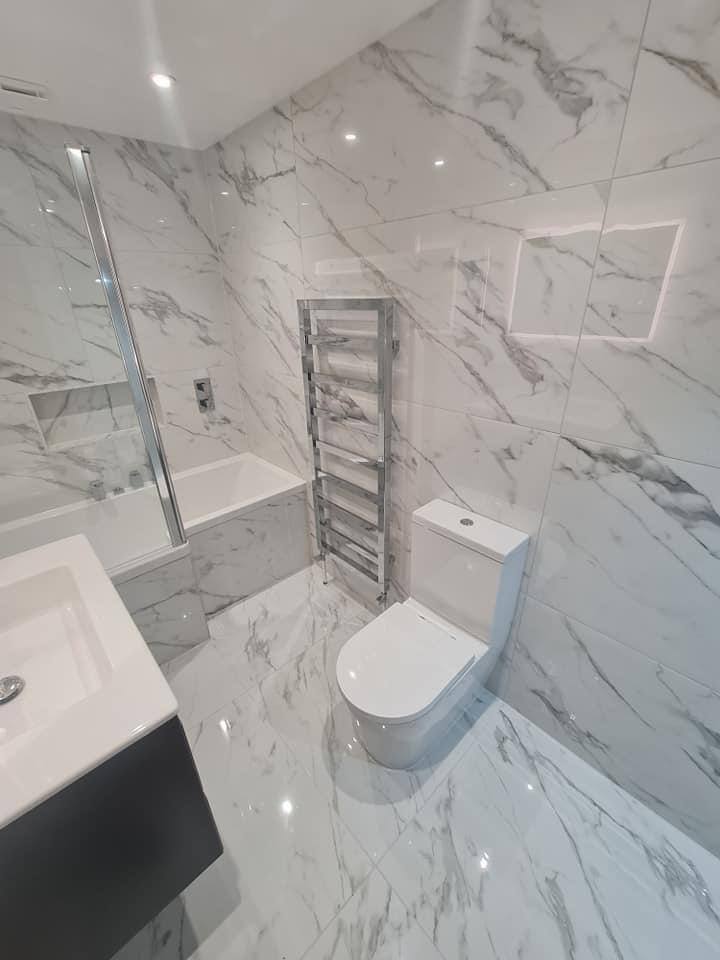 Bathroom tiling and flooring project in North London